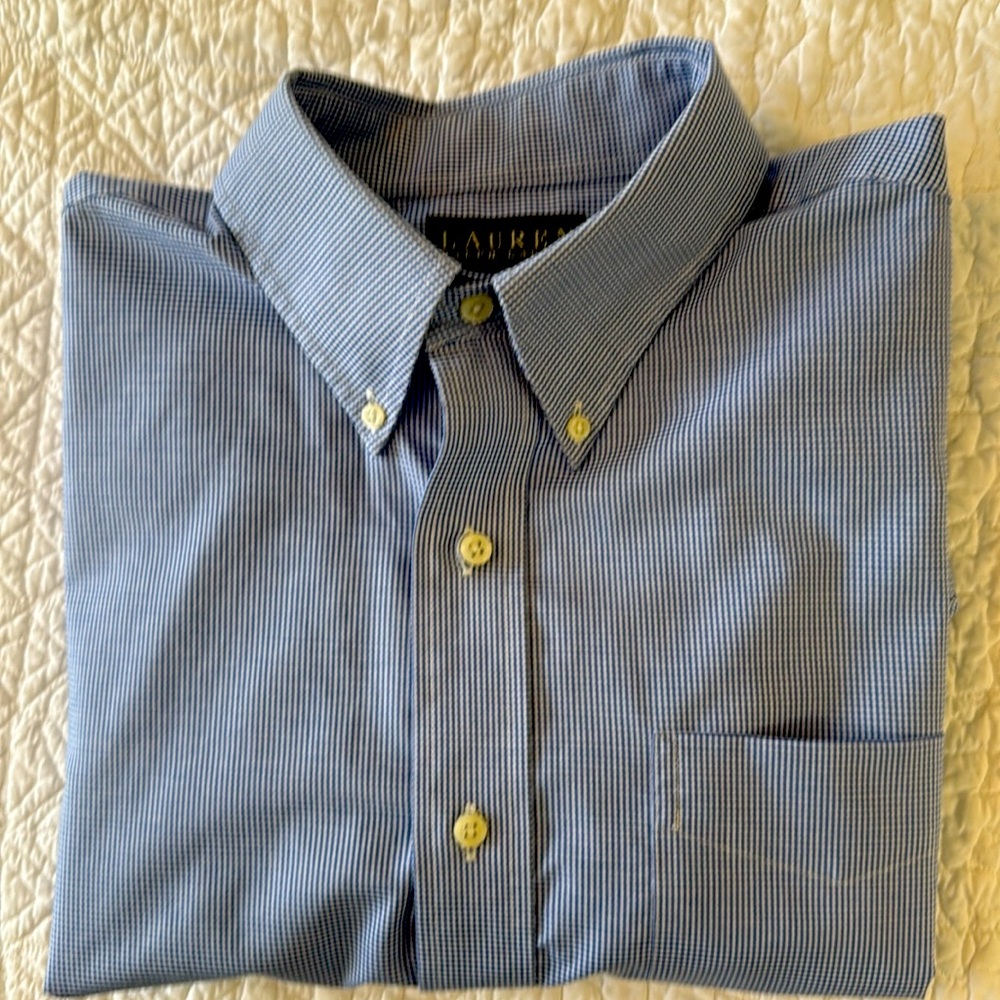 Men’s L/S Lauren by Ralph Lauren dress shirt. 16.0” neck, 32/33” sleeves no iron